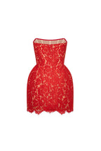 Red Nude Sheer Sleeveless Corset Mini Dress