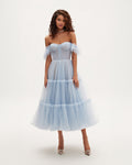 Light-Blue-Lined Dreamy-Vibe Date Dress