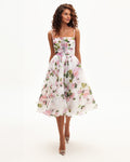 Square-Neck Ruched-Fit Back-Lace-Up Elegant Dress