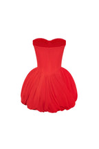 Red Off-Shoulder Drape Sculpt Mini Dress