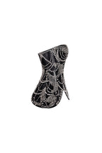 Black Mesh Gem Embroidery Sculpt Corset