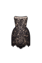 Black Sheer Nude Strapless Corset Mini Dress