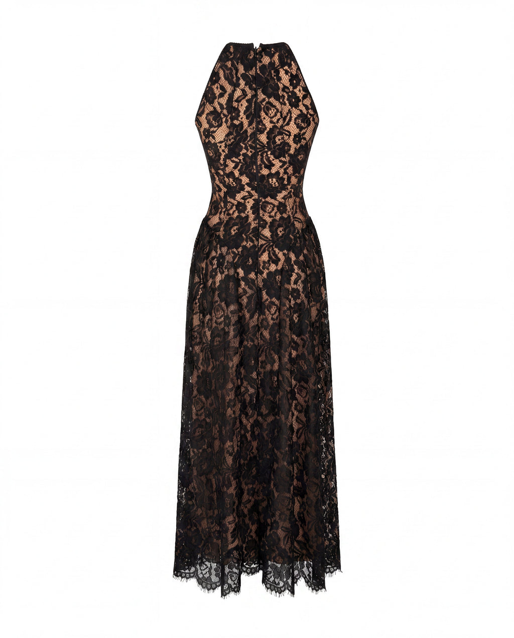 Airy Off-Shoulder Fitted Lace Maxi Dress