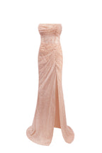 Side-Slit Open-Back Fitted Evening Gown