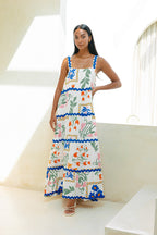 Multicolour Floral  Tiered Maxi Dress