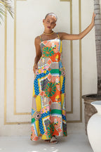 Multicolour Patchwork Maxi Dress