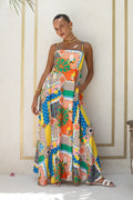 Multicolour Patchwork Maxi Dress
