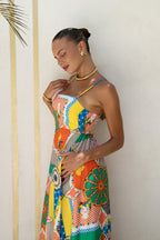Multicolour Patchwork Maxi Dress
