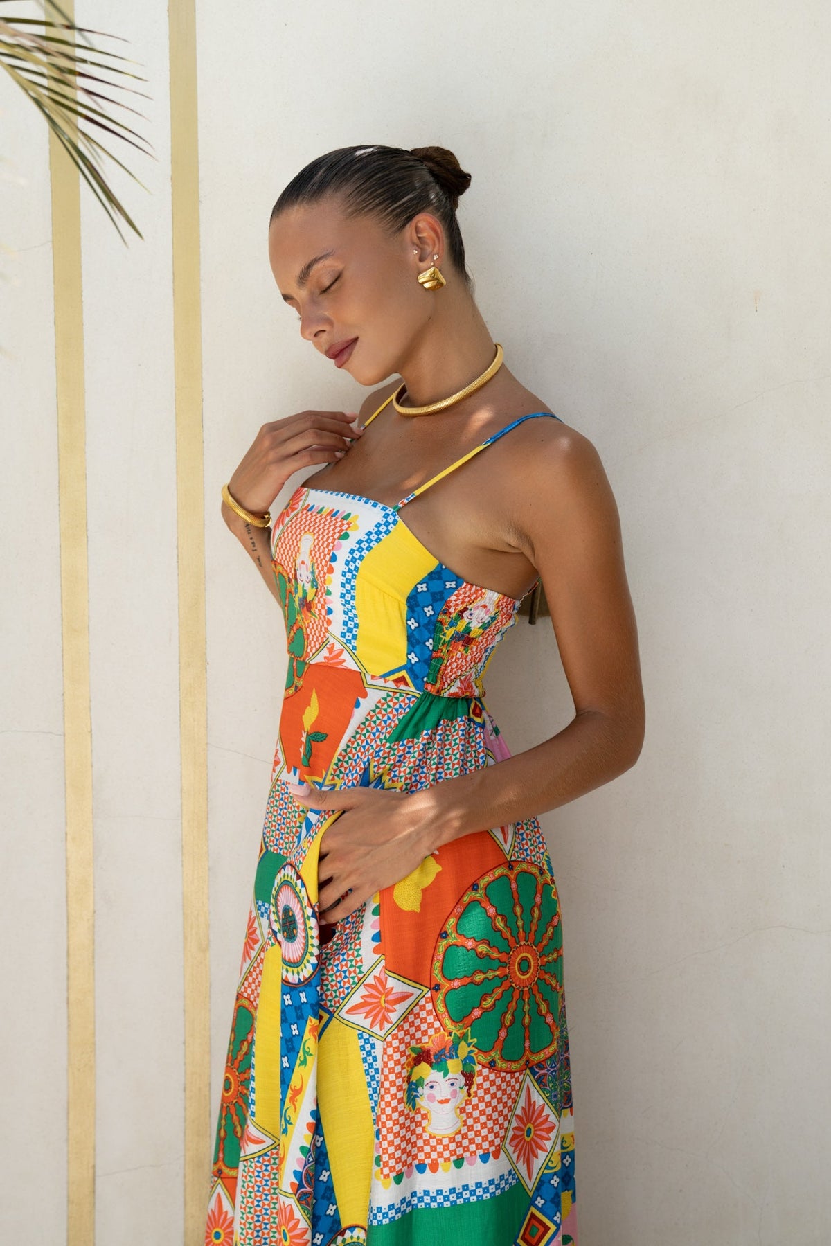 Multicolour Patchwork Maxi Dress