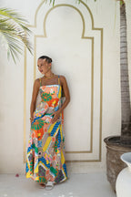 Multicolour Patchwork Maxi Dress