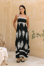 Black Abstract Maxi Dress