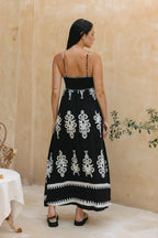 Black Abstract Maxi Dress