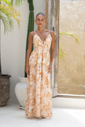 Khaki Abstract Maxi Dress