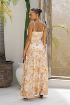 Khaki Abstract Maxi Dress