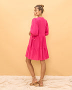 Pink Button Down Mini Dress