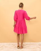 Pink Button Down Mini Dress