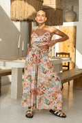 Multicolour Tropical Wide Leg Cropped Pants
