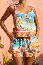 Blue Abstract Shorts