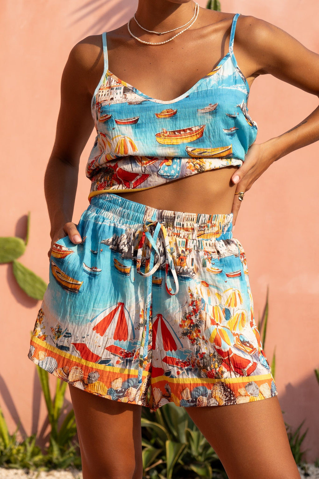 Blue Abstract Shorts