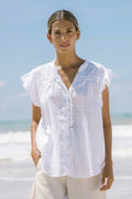 White Ruffle Top