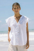 White Ruffle Top