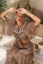 Brown Leopard Blouse