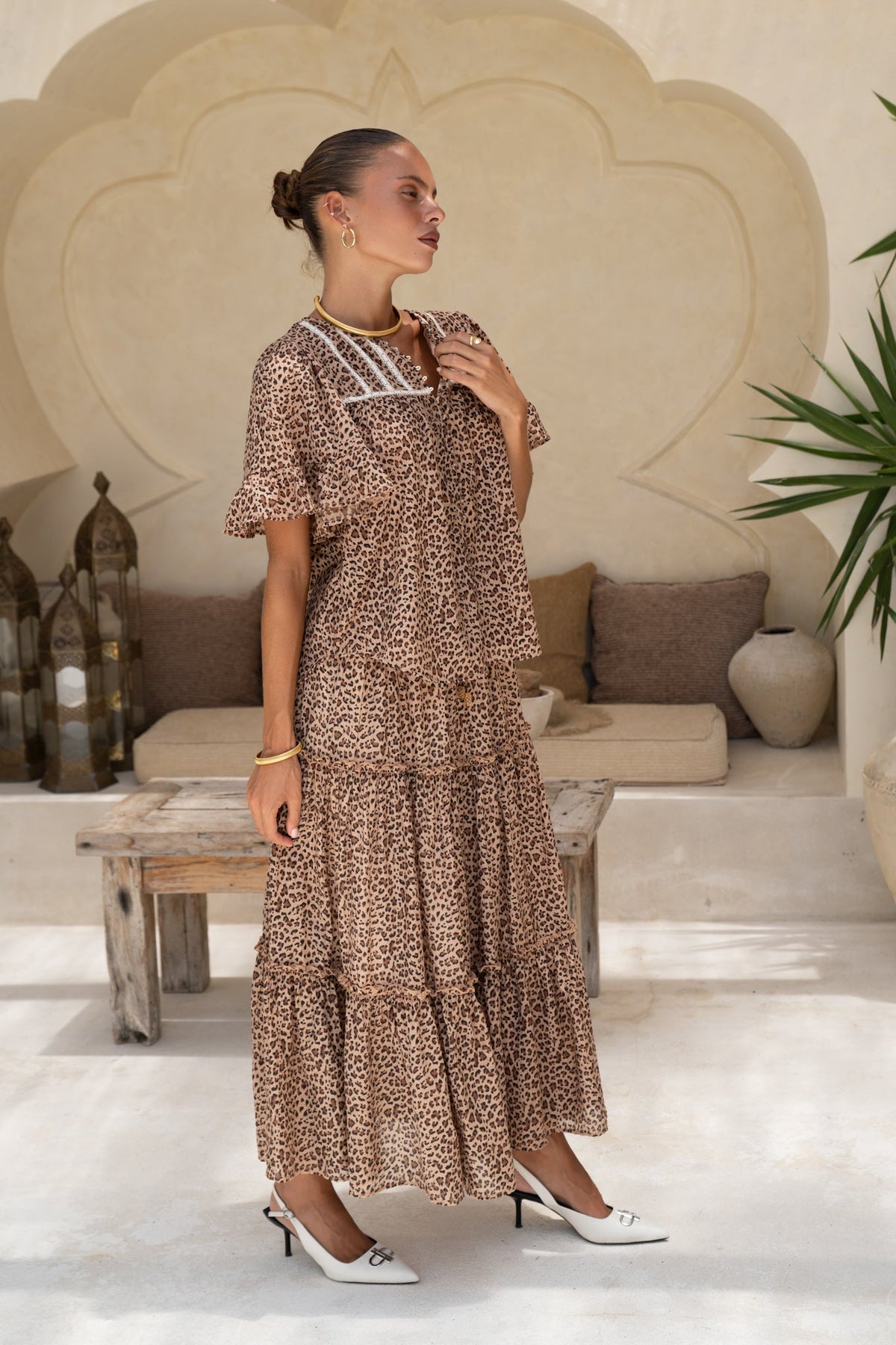 Brown Leopard Blouse