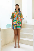 Multicolour Patchwork Shorts