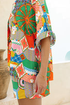 Multicolour Patchwork Shorts