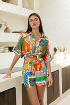 Multicolour Patchwork Shorts