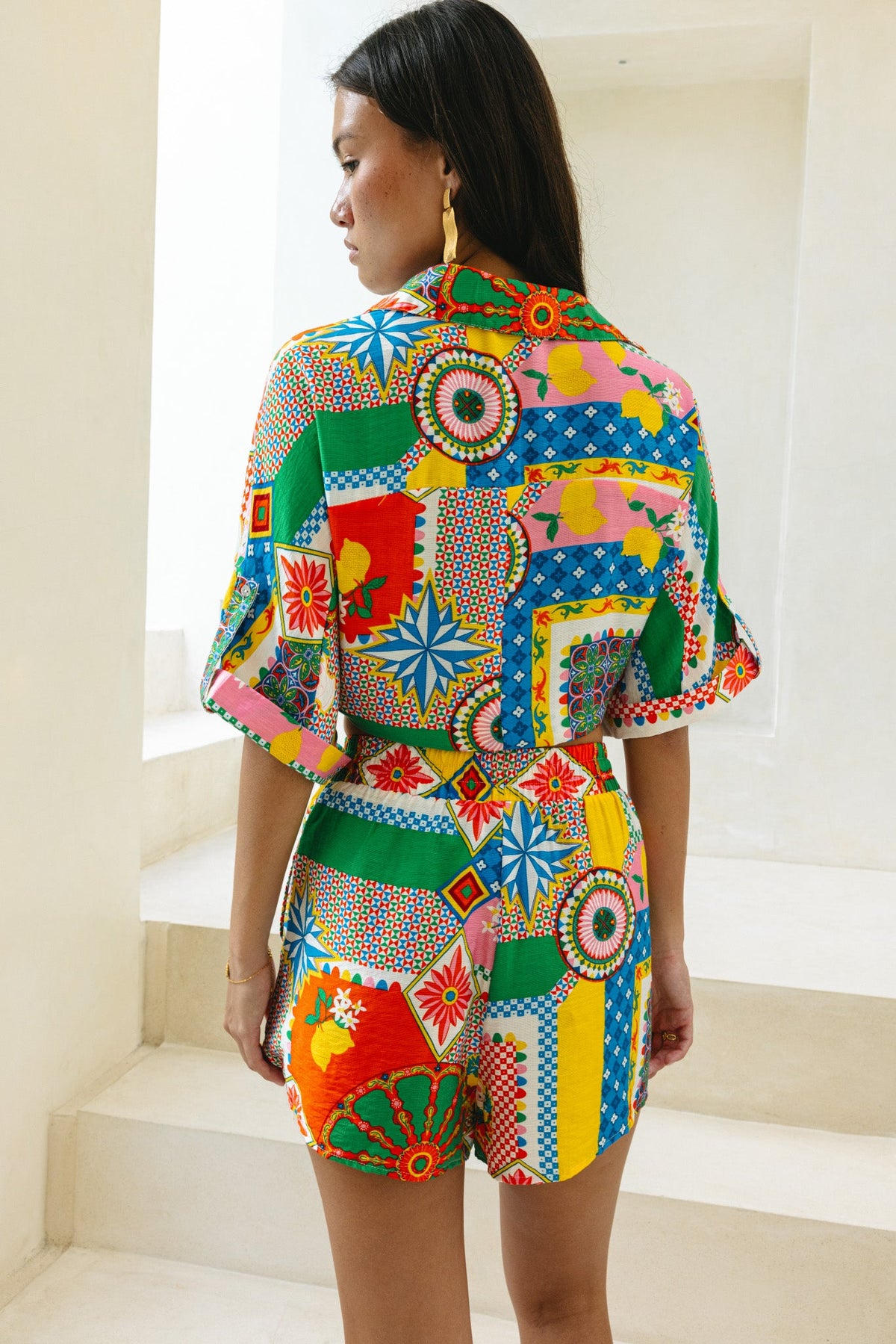 Multicolour Patchwork Shorts