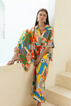 Multicolour Patchwork Wide Leg Cropped Pants