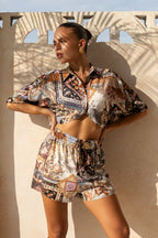 Black Abstract Shorts