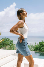 White Scoop Neck Tank Top