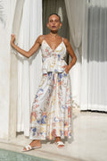Multicolour Floral Wide Leg Cropped Pants