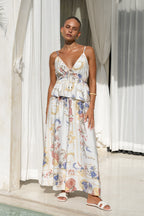 Multicolour Floral Wide Leg Cropped Pants