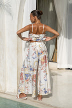 Multicolour Floral Wide Leg Cropped Pants