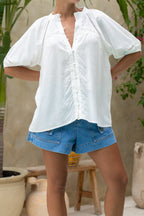 White Lace Detail Blouse