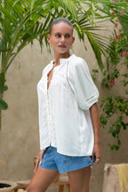 White Lace Detail Blouse