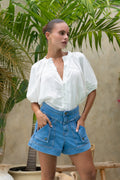 White Lace Detail Blouse