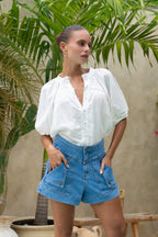 White Lace Detail Blouse