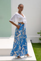 White Broderie Tie Front Crop Top