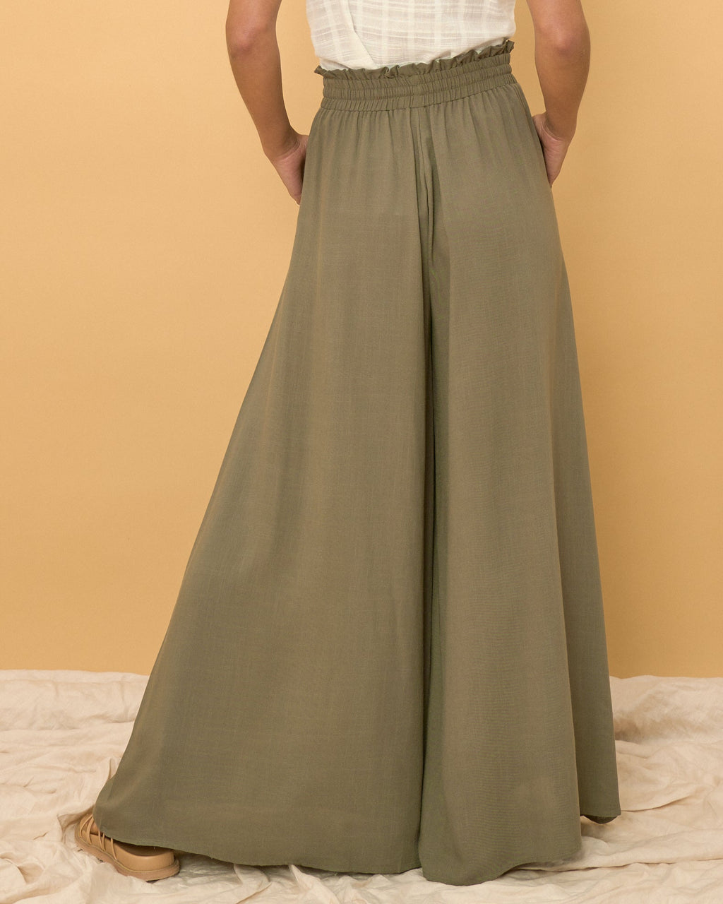 Khaki Green Wide Leg Pants