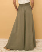 Khaki Green Wide Leg Pants