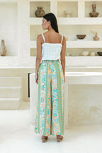 Green Boho Wide Leg Pants