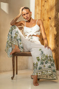 Green Tropical Wide Leg Pants