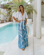 White Broderie Tie Front Crop Top