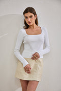 White Long Sleeve Knit Top