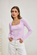 Lilac Purple Long Sleeve Knit Top