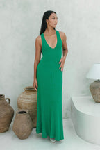 V-Neck Knit Maxi Dress